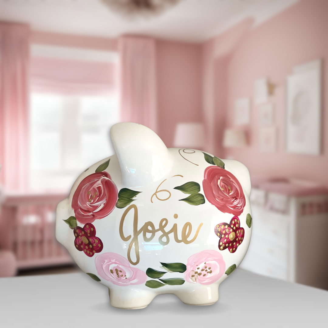 Piggy bank/personalized piggy bank/custom piggy bank/girls piggy hotsell bank/ceramic piggy bank/baby gift/baby shower gift/birthday gift