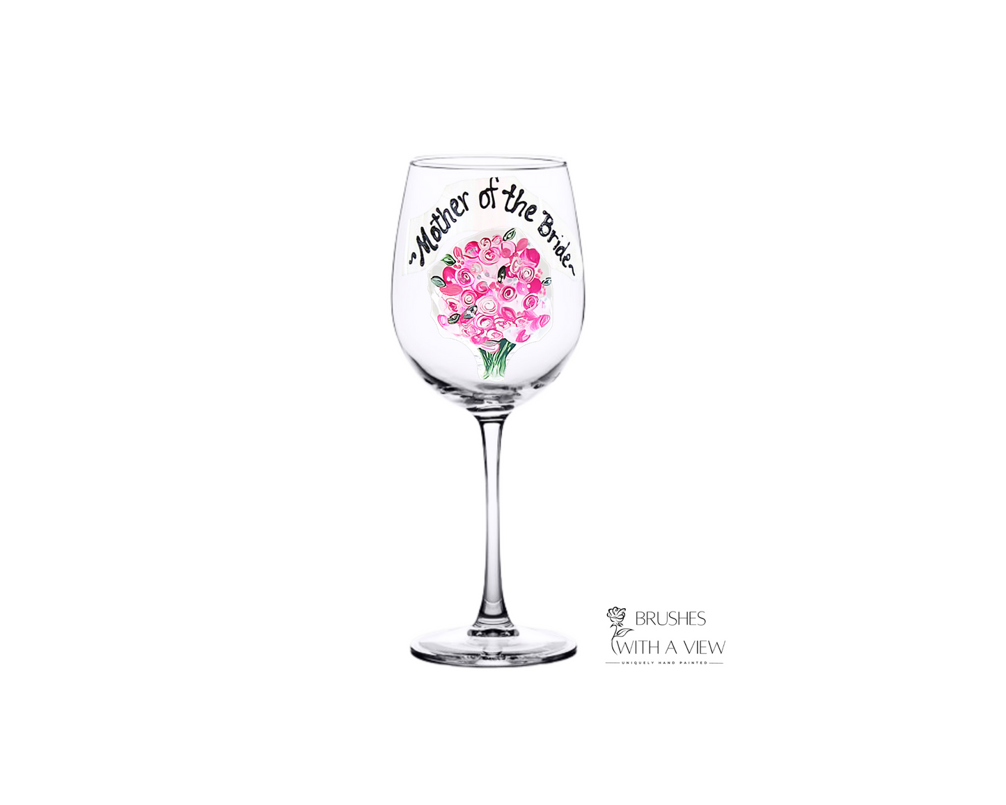 Personalized Mother of the Bride or Groom Wine Glass