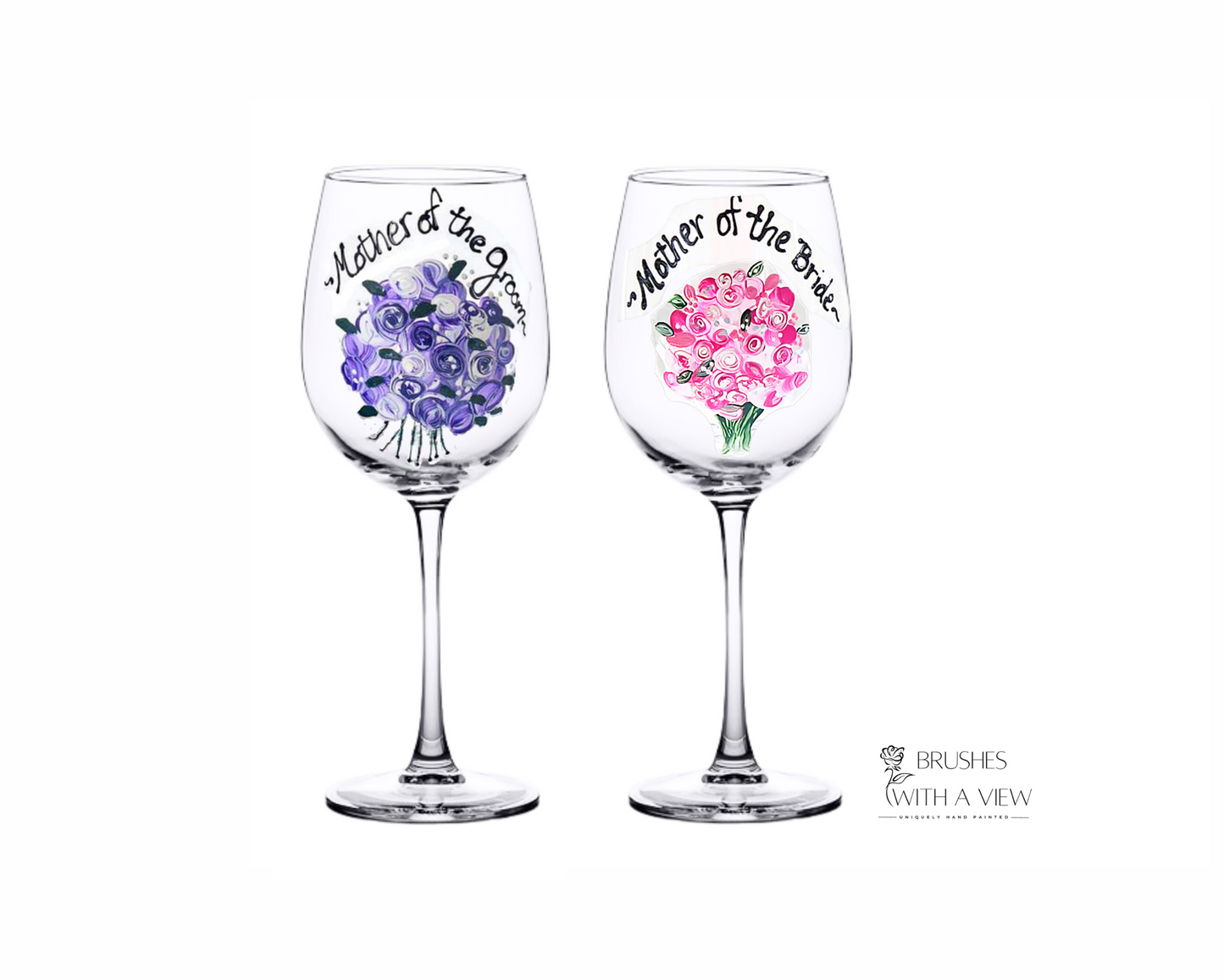 Personalized Mother of the Bride or Groom Wine Glass