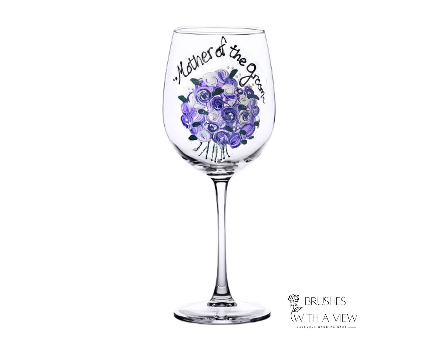 Personalized Mother of the Bride or Groom Wine Glass