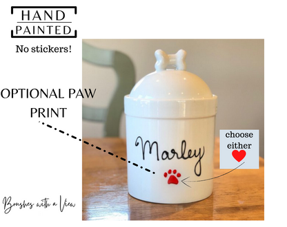 Personalized Pet Treat Jar, Small Customized with Dogs Name