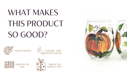 Painted Fall Themed Wine Glass, Pumpkin Wine Glasses, Thanksgiving Themed Wine Glasses, Stemless or Stemmed