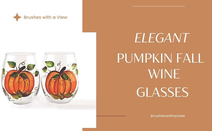 Painted Fall Themed Wine Glass, Pumpkin Wine Glasses, Thanksgiving Themed Wine Glasses, Stemless or Stemmed