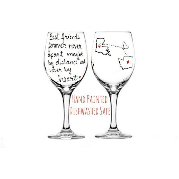 Etched White Wine Glasses Best Friends - Design: BEST - Everything