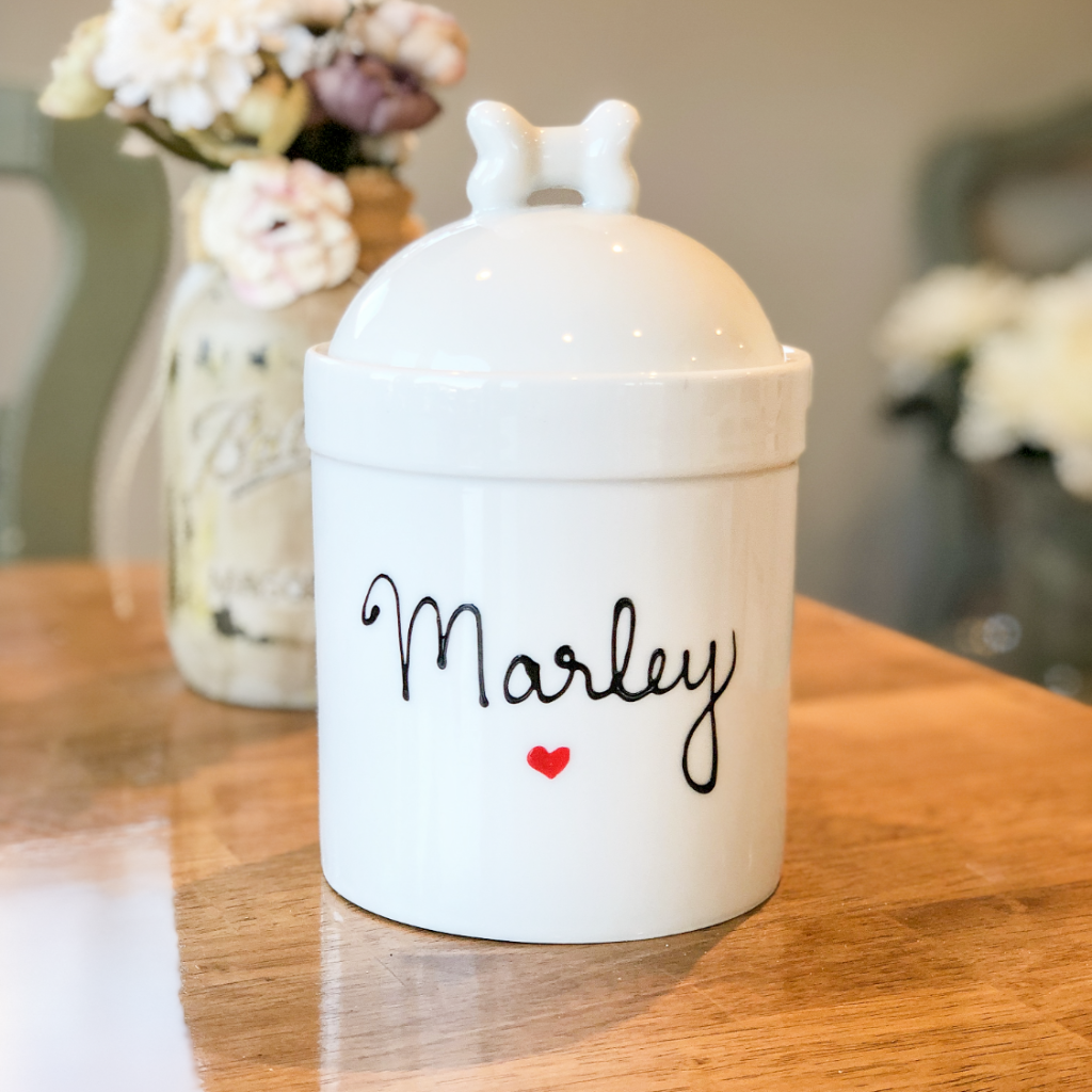 Custom Eiffel Tower Dog Treat Jar (Personalized)