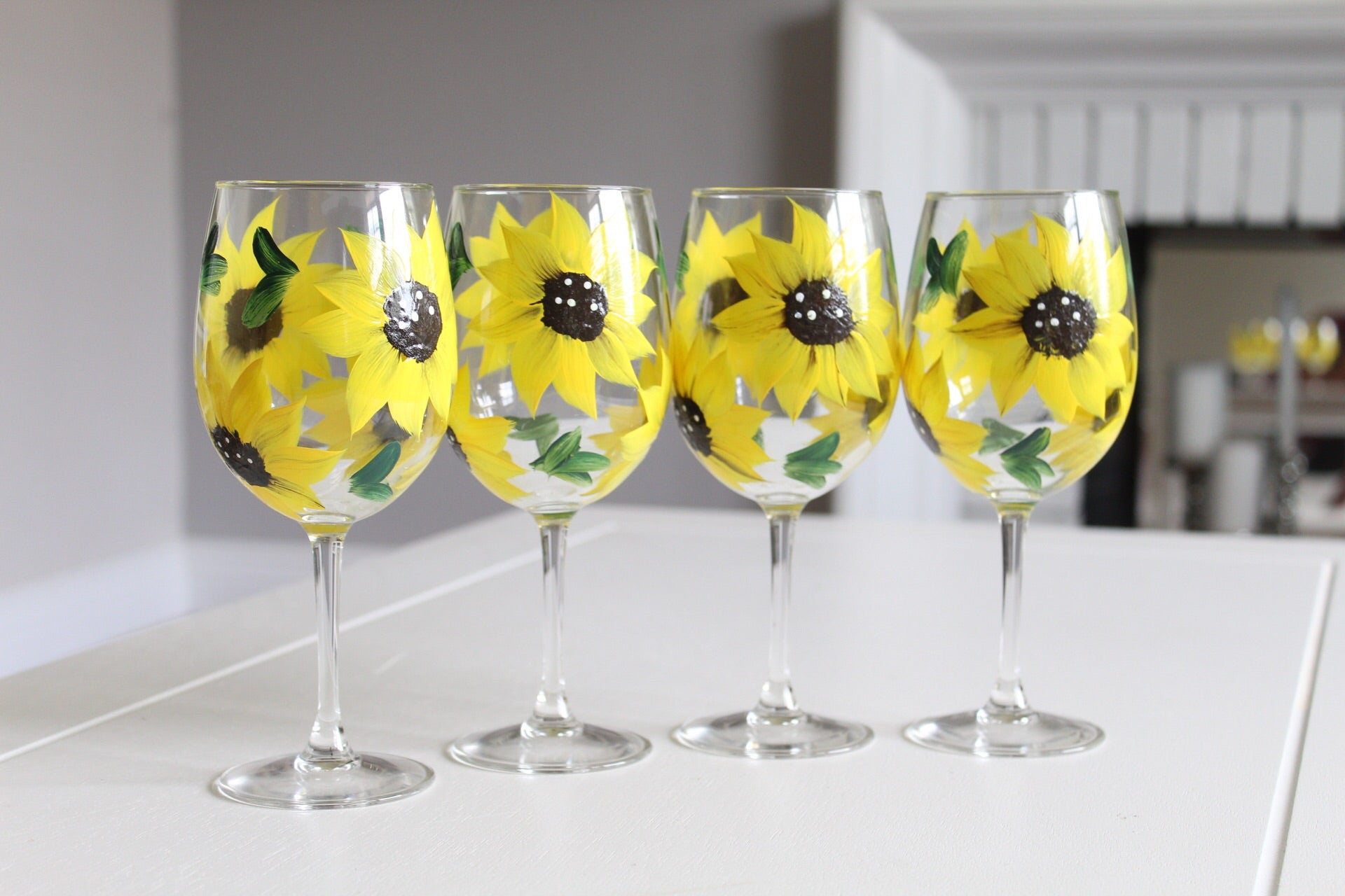 Hand Painted Wine Glass - SET hot of 4 - The Golden Girls