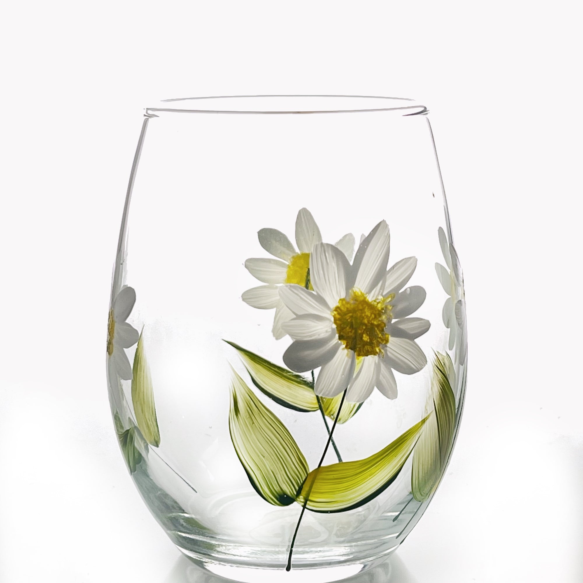 Hand Painted Wine Glasses Daisies Cute Ladybug, Summer Wine Glass , White Wine  Glass, Wine Goblet Wedding Gift, Colored Wine Glass 