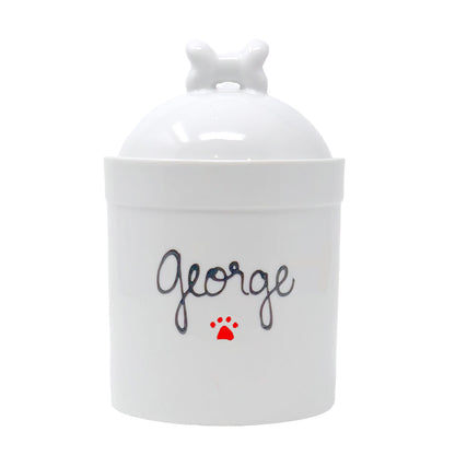 Personalized Pet Treat Jar, Small Customized with Dogs Name