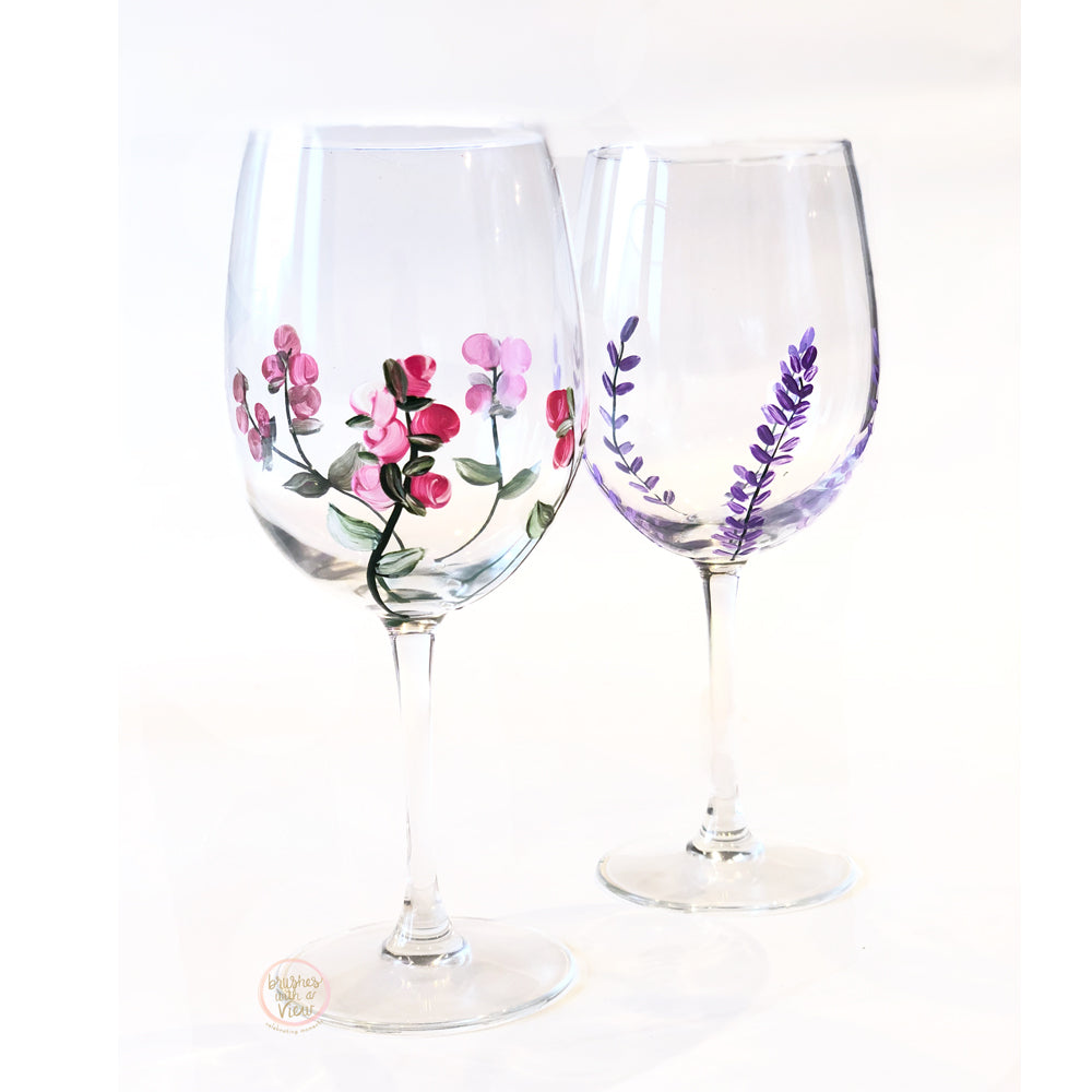 glass painting designs on wine glasses